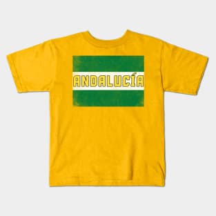 Andalucía Spain / Retro Faded Style Flag Design Kids T-Shirt